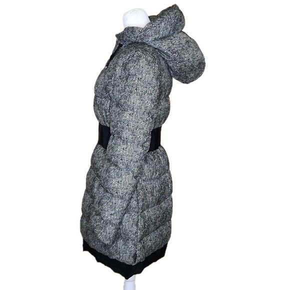 Auth Moncler Puivert Herringbone Down Puffer Coat Jacket Black White M (2) READ - Picture 3 of 16